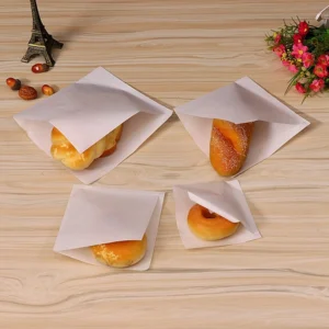 100Pcs Oil Proof Paper Bag Sandwich Donut Disposable Takeaway Food Coated Greaseproof Fried Chicken Burger Packing