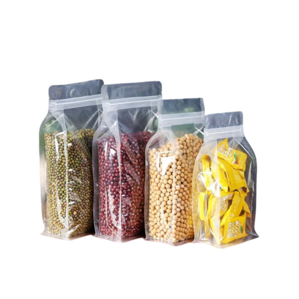 25PCS (8 Side Seal) High Transparent Stand Up Pouch Plastic Bag With Zip Lock Design