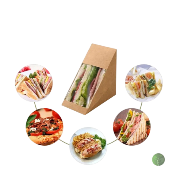 [50pcs] Brown Kraft Paper Sandwich Box / Full Kraft Sandwich Box